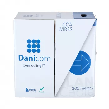 DSIT CAT5e FTP Solid Core CCA síťový kabel 305m šedý