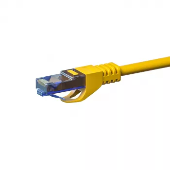 DSIT CAT6a U/UTP 100% měděný ethernetový patch kabel, RJ45, 1m, žlutý