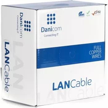 DSIT DANICOM CAT6A S/FTP 100m instalační kabel s pevným vodičem - LSZH (Dca)