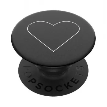 PopSockets PopGrip Standard - White Heart on Black