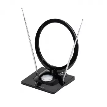 Vivanco VVTVANTSCIRCLE vnitřní DVB-T2/DAB+ plochá anténa s filtrem 4G/5G, černá