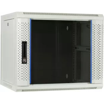 DSIT 9U nástěnný serverový rozvaděč se skleněnými dvířky, bílý, 600x450x500 mm