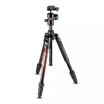 Cestovní hliníkový stativ Manfrotto MKBFRTA4RD-BH Befree 4sekční s kulovou hlavou, červený