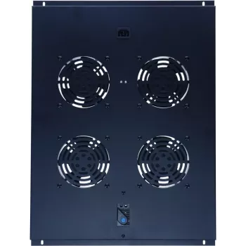 DSIT DS-FT80 4ventilátorová chladicí jednotka do serverového racku s termostatem pro skříně hloubky 800 mm, 1U, 230V, černá