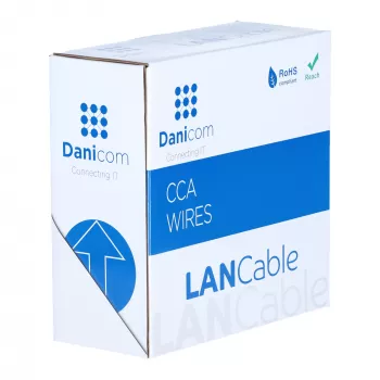 DSIT CAT5e F/UTP 50m ohebný šedý CCA síťový kabel na cívce (DC-FTP5CCA50-GRY)