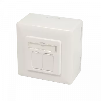 Nástěnná zásuvka DSIT DC-Wall-Out-STP6-I Cat. 6/Class E stíněná se dvěma RJ45, slonovinová
