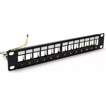 Keystone patch panel DSIT DS10-Patch-12STP 10 inch STP, 12 portů, stíněný, 1U, černý