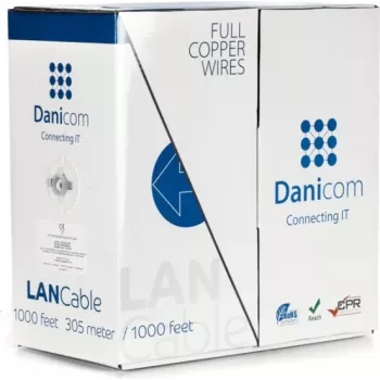 DSIT DANICOM CAT6 100% měděný UTP 305m kabel s plným vodičem - LSZH (Cca) (DC-UTP6-305S-CCA)
