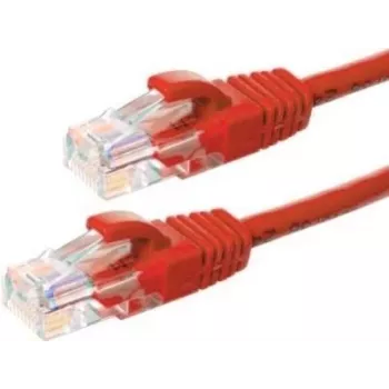 DSIT CAT5e U/UTP síťový patch kabel, 3m, červený, 100% měď (DC-55-030)