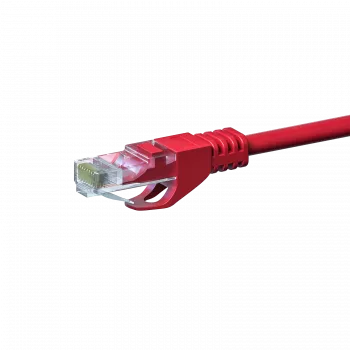 DSIT CAT5e U/UTP síťový patch kabel, 3m, červený, 100% měď (DC-55-030)