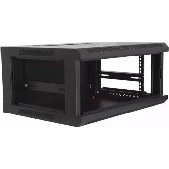 DSIT DS6604 4U nástěnný serverový rozvaděč se skleněnými dvířky, 600x600x280 mm, černý