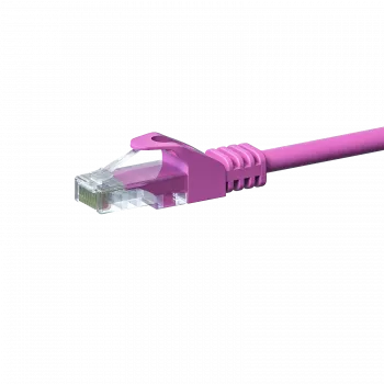 DSIT CAT 5e U/UTP síťový patch kabel, 7,5 m, růžový, CCA, RJ45, 1 Gbit/s, 100 MHz