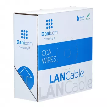 DSIT CAT5e venkovní síťový kabel F/UTP AWG 24/1 pevný vodič 100 metrů černý