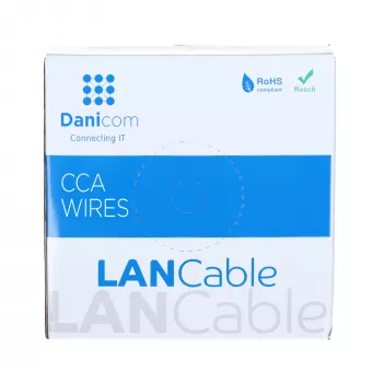 DSIT CAT5e venkovní síťový kabel F/UTP AWG 24/1 pevný vodič 100 metrů černý