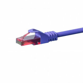 DSIT CAT6 U/UTP síťový patch kabel, 0,15 m, fialový, 100% měď (DC-68-001)