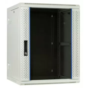 DSIT DS6615W-DOUBLE 6U oboustranně otevíratelná nástěnná serverová skříň s dvířky z tvrzeného skla, bílá (600x450x370 mm)