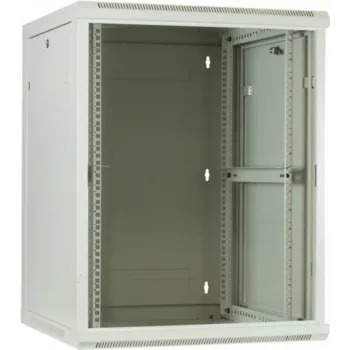 DSIT 12U nástěnná serverová skříň se skleněnými dvířky, bílá, 600x600x635 mm