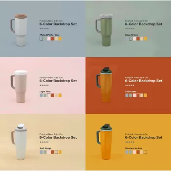Sada 6 barevných pozadí Orangemonkie pro Foldio 4 (bílá, černá, šedá, zelená, modrá, žlutá)
