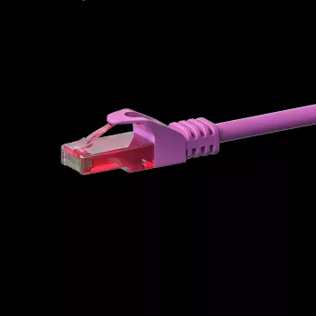 DSIT CAT6 U/UTP RJ45 patch kabel, 0,25 m, růžový, 100% měď (DC-69-002)