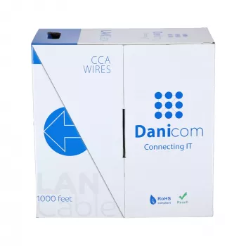 DSIT CAT6 S/FTP instalační síťový kabel s plným vodičem, 305 m, šedý