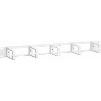 DSIT 19 inch 1U plastový panel pro vedení kabelů se štětcovou lištou – bílý (DS-1903-W)