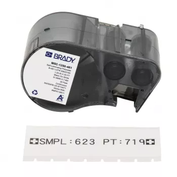 Samolaminovací vinylová etiketa na značení kabelů BRADY BMP51/BMP53/M511, bílá/transparentní, 38,1 mm x 25,4 mm, 160 etiket/role