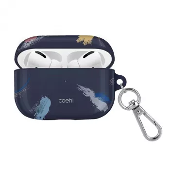 Pouzdro UNIQ Coehl Reverie pro AirPods Pro – pruská modrá s květinovým potiskem