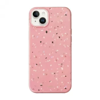 UNIQ Coehl Terrazzo pouzdro pro iPhone 14 Plus / 15 Plus, korálově růžové