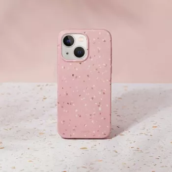 UNIQ Coehl Terrazzo pouzdro pro iPhone 14 Plus / 15 Plus, korálově růžové