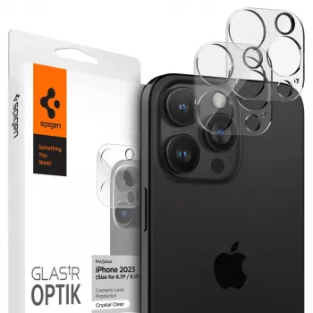 Spigen Optik TR ochrana objektivu fotoaparátu 2 ks pro iPhone 14 Pro/Pro Max & 15 Pro/Pro Max - křišťálově čirá