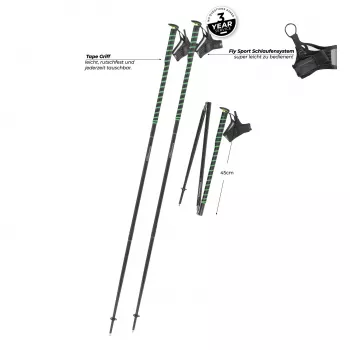 Komperdell FXP Composite Trail Running Poles - Green, 120 cm