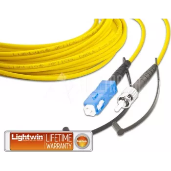 Lightwin LSP-09 SC-ST 3.0 Simplex Single-mode Fibre Patch Cable, SC to ST, OS2, LSOH, 3 m, Yellow