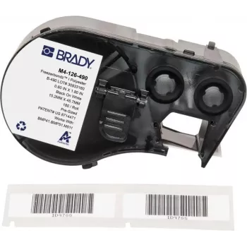 Polyesterové etikety Brady FreezerBondz, 15,24 x 45,72 mm, černé na bílém, permanentní (180 etiket/role)