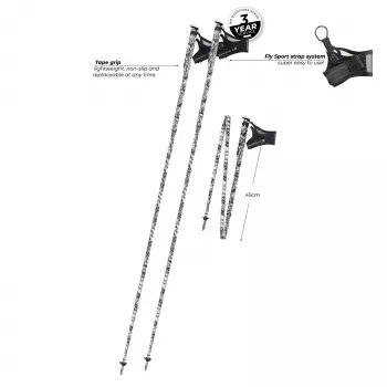 Komperdell FXP Carbon The Erlkonig Running Poles 130 cm, Black/White