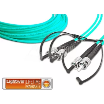 Lightwin LDP-50 ST-ST 3.0 OM3 duplexní multimodové optické patch kabely, ST na ST, OM3, 3 m, aqua