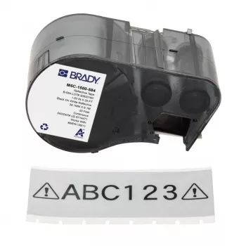 Kazeta se smršťovacími etiketami BRADY pro BMP51/BMP53/M511, černé na bílém, 25,4 mm x 25,4 mm, 250 etiket