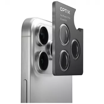 UNIQ Optix hliníkový kryt fotoobjektivu pro iPhone 17 s aplikátorem levandulový