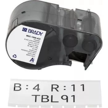 Nekonečná etiketová kazeta BRADY M5C-1500-422 pro BMP51/BMP53/M511 - samolaminovací vinyl, 25,4 mm x 6,4 m, bílá/transparentní