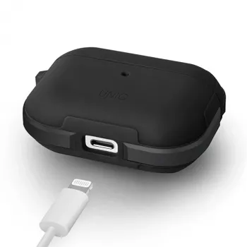 UNIQ Valencia antibakteriální pouzdro pro AirPods Pro – půlnočně černé