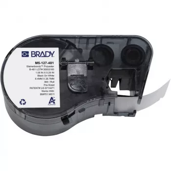 Samolaminovací vinylová etiketová kazeta BRADY BMP51/BMP53/M511, bílá/transparentní, 25,4 mm x 25,4 mm, 250 etiket