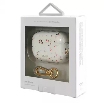 UNIQ Coehl Terrazzo pouzdro pro Apple AirPods Pro - přírodně bílé