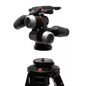 Třícestná hlava Manfrotto MHXPRO-3WX se zasouvacími páčkami, hliník, nosnost 8 kg, rychloupínací destička 200PL-14, černá