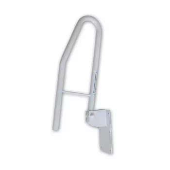 Sklopné madlo do koupelny MOBILEX PLU058 – kov, bílé, přesah 600 mm, nosnost 150 kg
