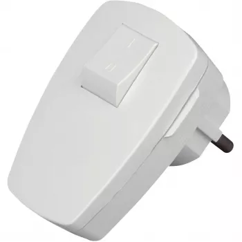 Úhlová zástrčka Schuko Kopp s vypínačem, bílá, 16 A, IP20