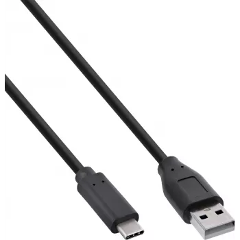 InLine® USB 2.0 kabel, USB-C na A samec, černý, 2m, 80 ks balení (Bulk)