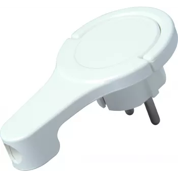 HEINRICH KOPP plastová plochá zástrčka s ochranným kontaktem, úhlová, pro 3x1,5 mm², arktická bílá