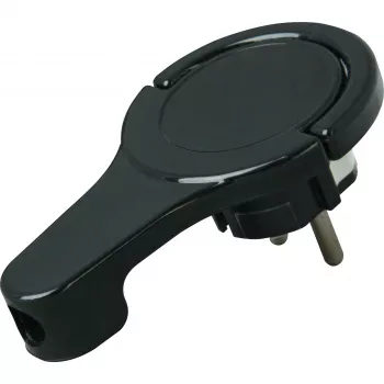 HEINRICH KOPP 172005030 Schuko plochá zástrčka s držákem, 3x1,5 mm², černá