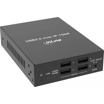 KVM extender InLine® USB 2.0 Host/Device přes IP, jedno zařízení, RJ45 / SFP