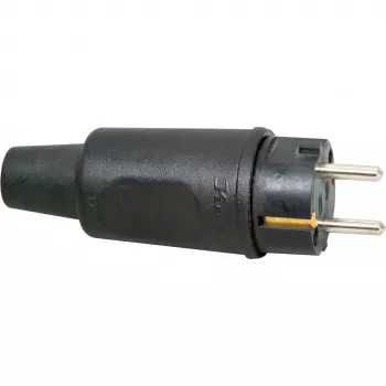 Bezpečnostní zástrčka Schuko Kopp 179516009, guma, 16 A, 230 V, IP44, černá