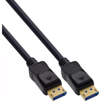 InLine® DisplayPort 2.1 kabel UHBR20 80 Gb/s, černý, pozlacené kontakty, 1,5m
